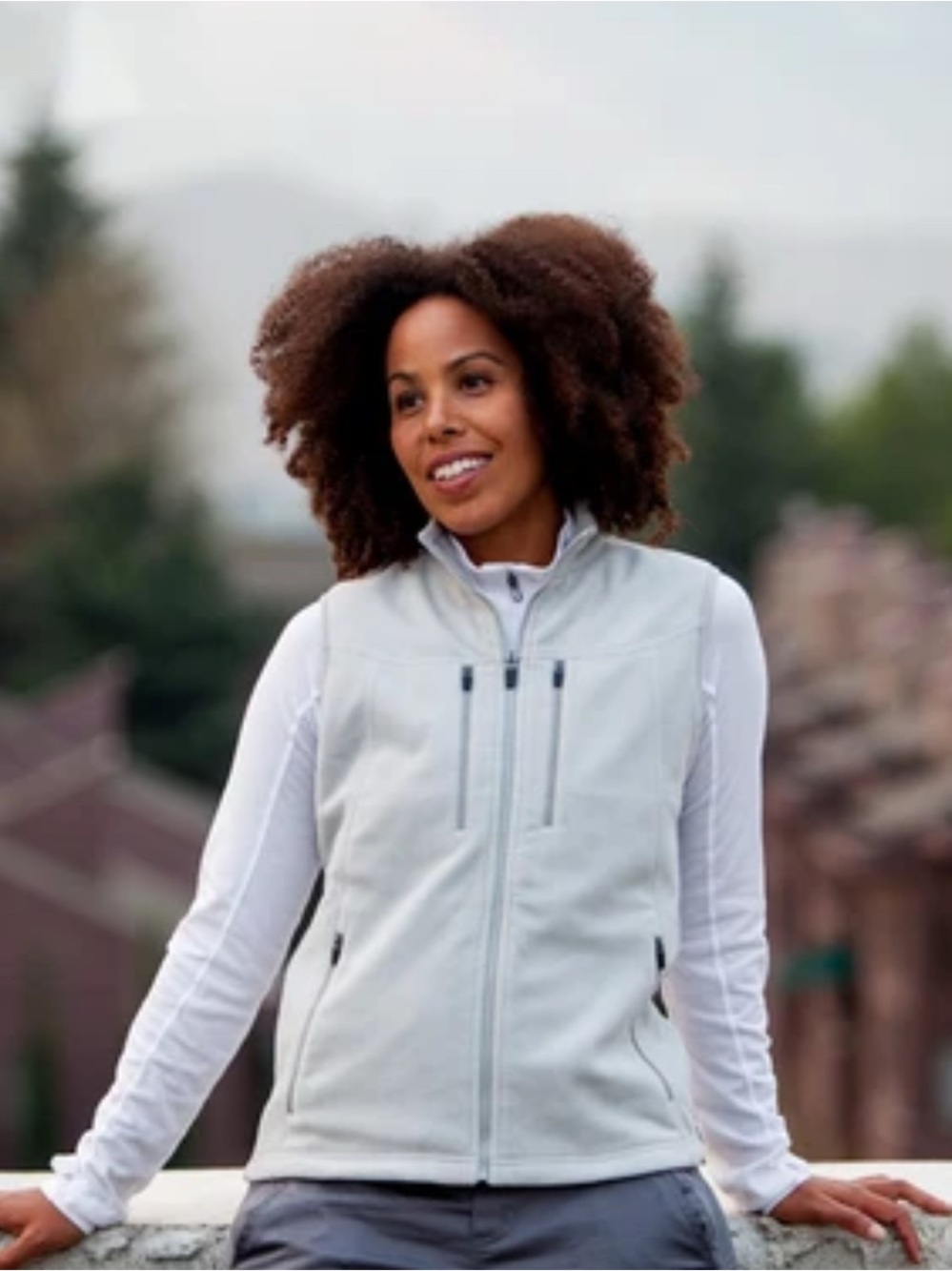 Scottevest Fireside Fleece women’s vest in Ash with hidden pockets